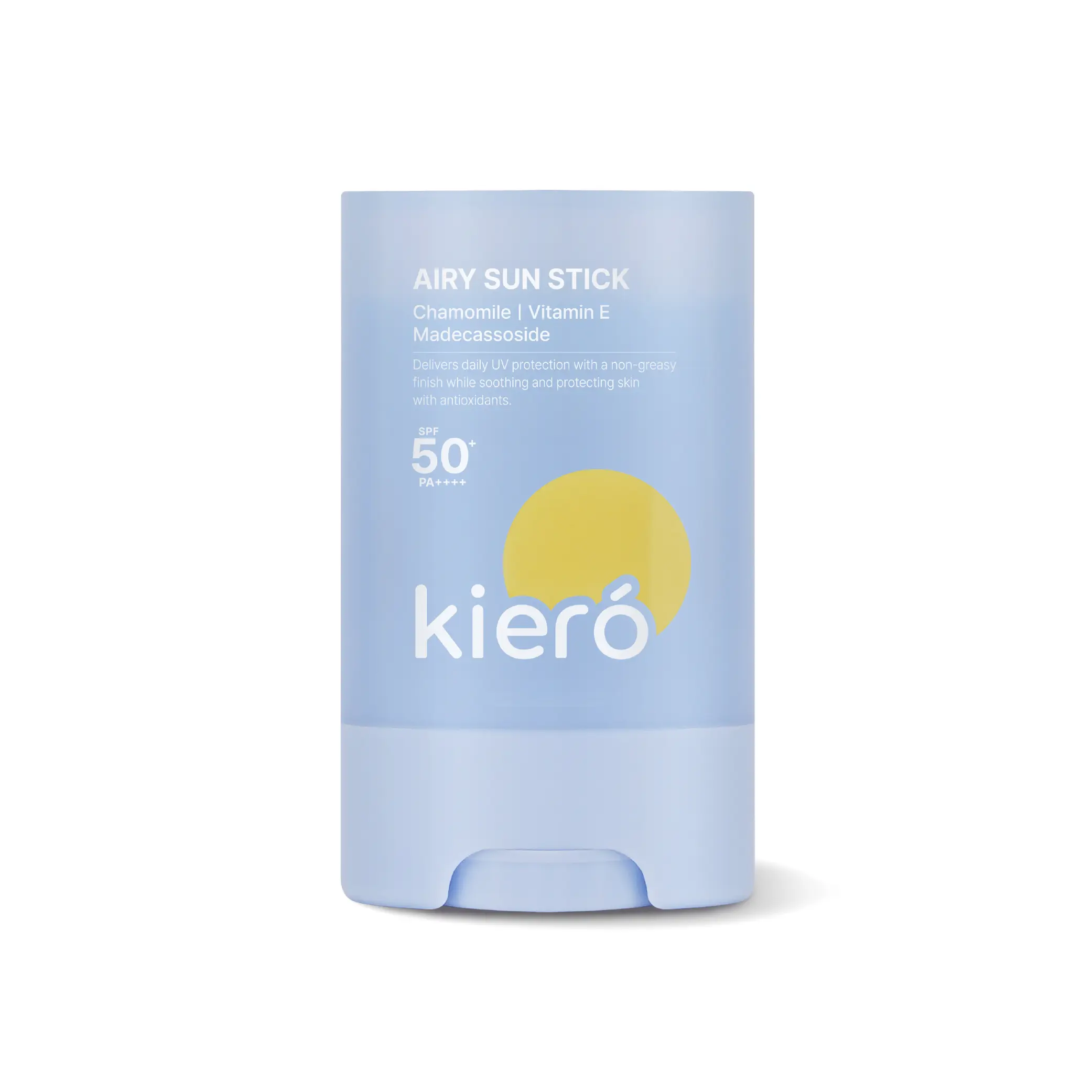Kiero Airy Sun Stick - Official Product Hydrating & Soothing Matte Sun Stick with Chamomile & Vitamin E - Vegan, Non-Greasy & Lightweight Face Stick - Portable & Travel-Friendly Sun Shield Korean Skin Care (0.7 oz)