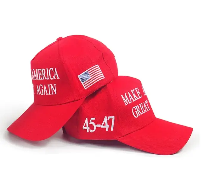 Trump Cotton Embroidery Baseball 45-47th Make America Great Again Sports Hat Bright Red