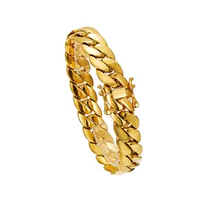 Stainless Steel Cuban Link Bracelet with Dragon Clasp - Versatile Hip Hop Jewelry for Men & Women, Available in Gold, Black, Blue, Jewelry for Women, Cuban Link Bracelets & Bangles