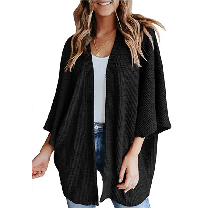 Women's Oversized Waffle Cardigan