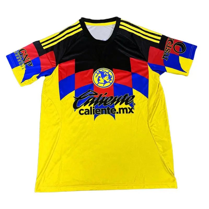 2526 Club America Home Yellow Retro Short Sleeve Jersey Football Soccer Jerseys Liga Mx usa jersey soccer jersey