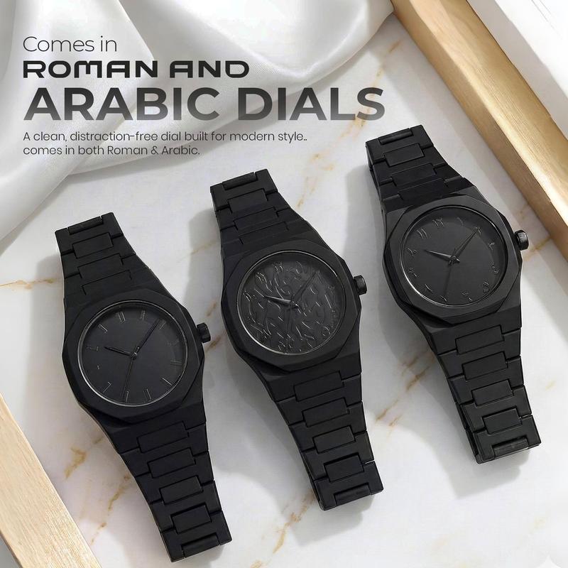Aura Watch by NOIR – All-Black (Arabic / Roman Dial)