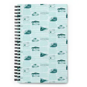 Quilter's Dot Grid Spiral Notebook - Blue Garden