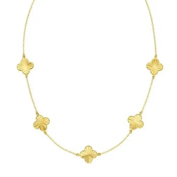Elegant 14K Gold Golden Clover Bracelet Bracelet