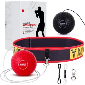 Reflex Ball - Adjustable Elastic  Band, Light Weight Soft  Balls - Improve Hand to Eye Coordination, Reaction Speed, Focus, Accuracy - Cardio  Exercise Equipment