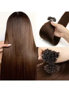 K Tip Hair Extensions Real Human Hair Keratin Hot Fusion, Natural Straight Italy Keratin Machine 12-20inch, Add Length & Volume