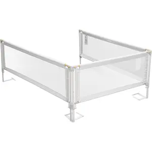 VEVOR 3 Piece Toddler Bed Rail, Kids Beds Guard Rail with Reinforced Iron Pipe and Oxford Cloth, Adjustable Height Bed Side Railing, Portable Guard Bumper Barrier for Queen Size, 3 Sides, GreyHoliday giftsVEVOR Super Brand Day