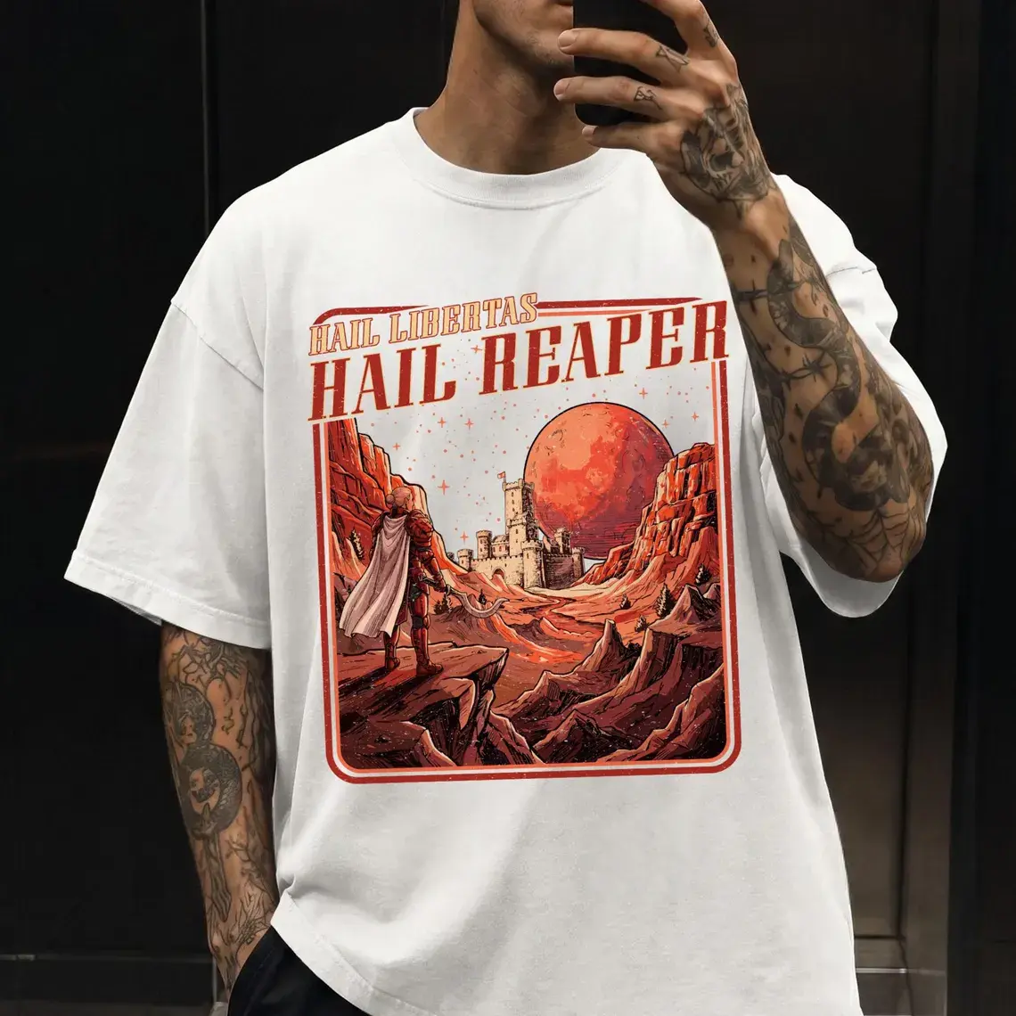 Hail Libertas Hail Reaper Shirt, Red Rising Book Merch, Howler Legion Graphic Tee, Omnis Vir Lupus Hoodie, Sci-Fi Novel Fan Gift, Unisex Apparel