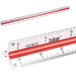 Triangular Engineering Scale  Ruler for Architects, Engineers and Students (12 Inches)