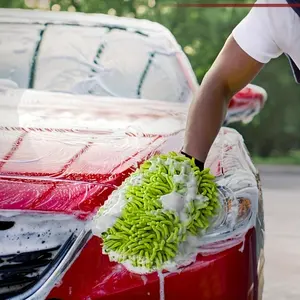 2pcs Car Wash Microfiber Glove, Premium Microfiber Wash Mitt Car Wash Brush Green Regular