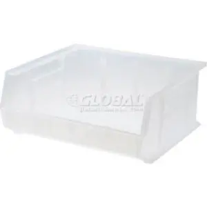 Global Industrial 1271600 Plastic Hang & Stack Bin, Clear - 14.75 x 16.75 x 7 in.