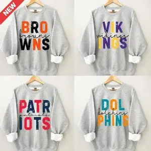 First Down All Team Colors Sweatshirt, Retro Sports Sweatshirt, Football Sweatshirt for Fans, Unisex Football Team Shirt, Game Day Shirt - TC