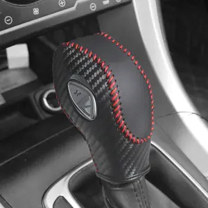 Automatic Gear Shift Knob PU Cover Protector, Fits Ford Mondeo Edge Ecosport Kuga Focus S-Max, Stylish Car Interior Decoration Accessory