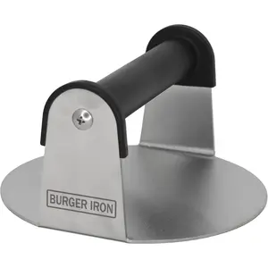 Smash Burger Press 6 Inch Stainless Steel Round Flat Bottom Hamburger Smasher Tool Ideal for Griddle Grill Flat Top Kitchen Accessories