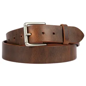 1¼ & 1½" DISTRESSED LEATHER BELT - Soft & Durable with Roller Buckle