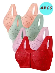 Women's No Underwire Front Closure Push-Up Bra, Elegant Seamless Smooth Comfort Fit, Breathable Soft Fabric, All Season Wear, Perfect Daily Choice