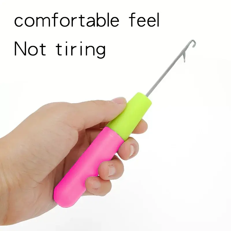 Virgo Professional Needle Crochet Latch Hook - 1 Pc Precision Attachment Tool with Comfortable Grip for Hair and Feather Extensions