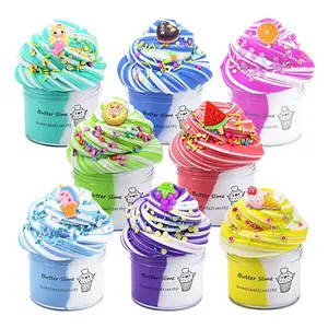 70ml/2.37oz Slime fruit cotton mud ice cream butter mud Lamian Noodles mud color mud decompression, very suitable for party gifts Scented Slime