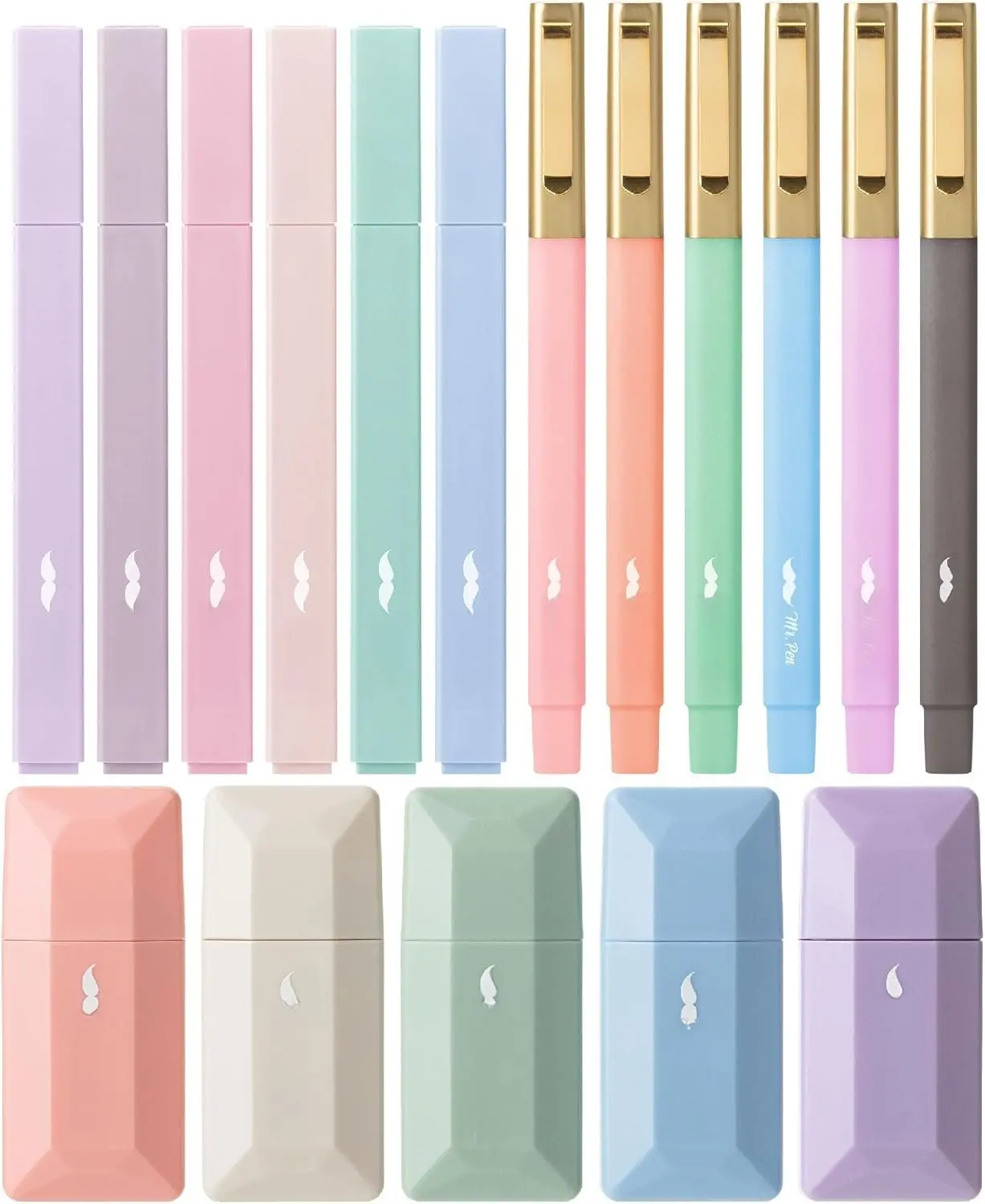 - Aesthetic Highlighters and s, 17 Pack, Aesthetic Correction Tapes, Cute Highlighters Assorted Colors, Black Ink  s 1.0mm,  s No Bleed Through, Highlighter Set