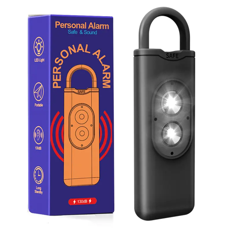 Personal Emergency Safety Alarm, 130dB Loud Siren & LED Night Light, Rechargeable Portable Wireless Security Alarm, Multiple Colors Available