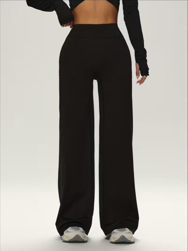 Women's Loose Straight Leg Pants, Soft Naked Feel, Casual Loose Split, Casual Daily Wear, Wide Leg Yoga Pants, Sporty Fitness Outdoor