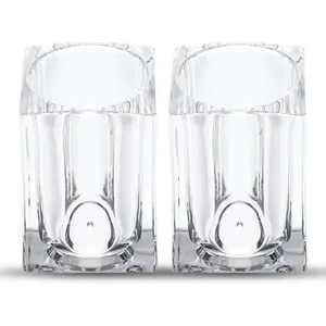 2pcs Clear Acrylic Toothpick Holder Creative Portable Decorative Tooth Pick Box Fruit Cocktail Pick Holder for Table Kitchen Home Restaurant Party