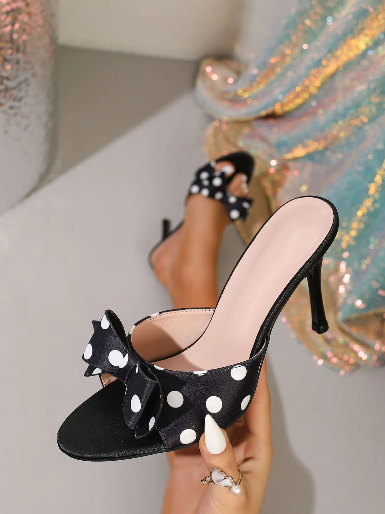 Women's Bow High Heel Sandals, Floral Print Sandals, Floral Pattern, Open Toe, Stiletto Heel, Wedding & Party Shoes, Elegant Daily Wear, Perfect Gift