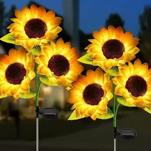 5-Pack Solar-Powered Artificial Flower Lantern, Outdoor Decorative LED Landscape Lights, Suitable for Patios, Gardens, Lawns, Decorative Lights