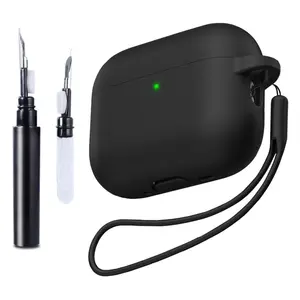 AirPods Pro 3 Case with Cleaning Kit and Silicone Lanyard, Soft Silicone Earphone Cover, Full Protection, Scratch-Resistant, Fashionable