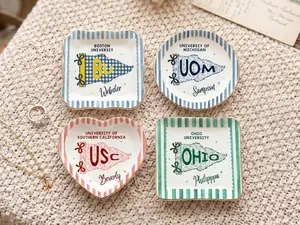 Daughter Graduation Gift for Her, College Jewelry Dish, Custom School Pennant Ring Dish, Class of 2026 Ceramic Tray, Senior Night Gift