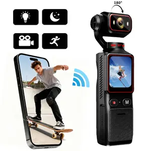 Portable WiFi Action Camera, Infrared Night Vision & 180° Adjustable Lens, 2K/1080P Recording,Skiing, cycling and outdoor universal wearable camera, Sports Camera