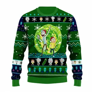 R!ck and Moгty Ugly Christmas Sweater Green – Great Thanksgiving - Full Size S-6XL