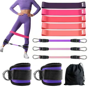 Resistance Bands Set – Elastic Resistance Band and Ankle Resistance Band with Adjustable Cuffs, Fitness Equipment with Carry Bag, Workout Accessories, Resistance Training Weights Bands for Arm Leg Butt Training Home Gym Workout, Yoga