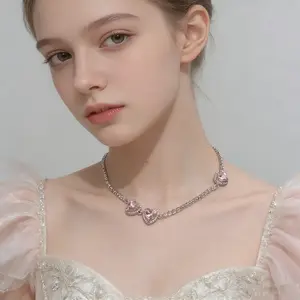 Premium Pink Zircon Layered Choker Necklace | 9-Stone & 3-Stone Options | Timeless Dainty Luxury for Daily Wear, Parties & Gifting