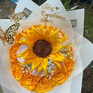 Eternal Roses with a Sunflower- Arrangement