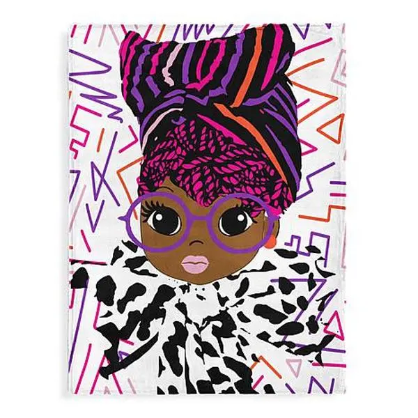 Pardon My Fro Geek 50" x 60" Fleece to Sherpa Throw