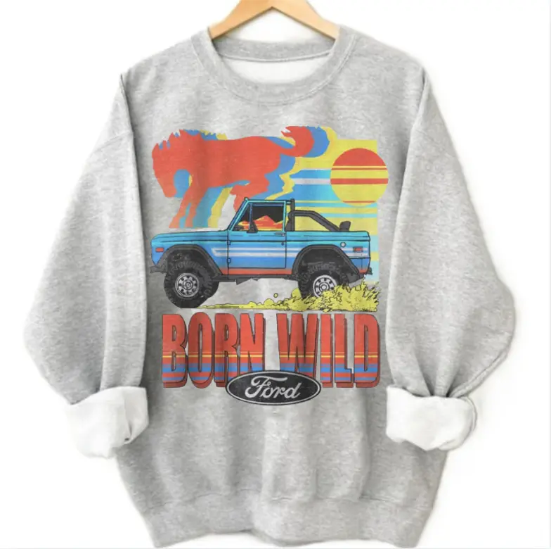 Vintage Ford Bronco Wild Horse Off-Road Sweatshirt, Retro Adventure Graphic Crewneck, Vintage Desert Adventure Crewneck,Classic 4x4 Outdoor Pullover,