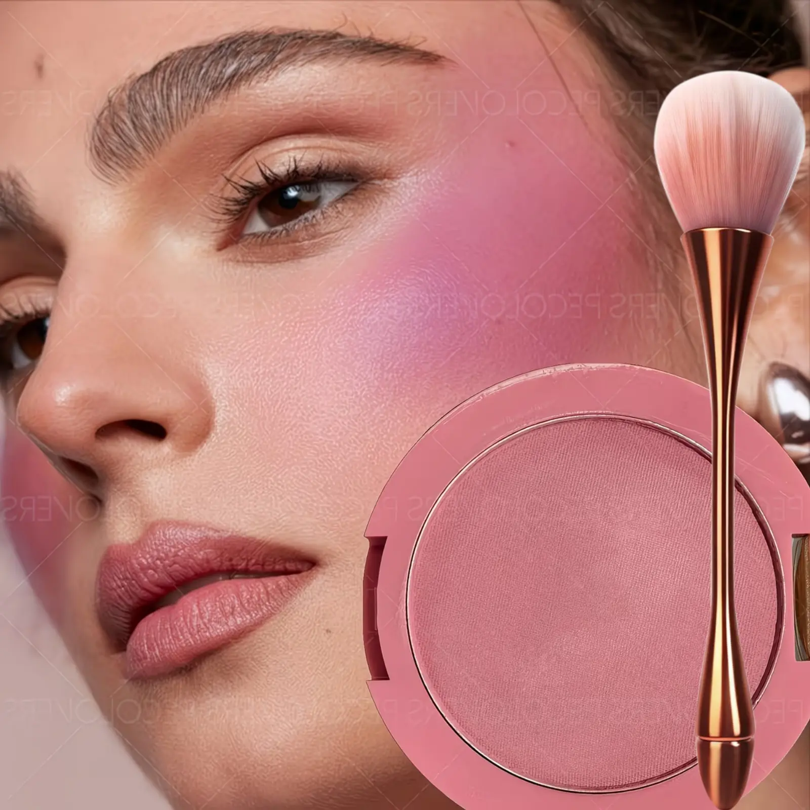 2PCS/SET Matte Beauty Cosmetics Blush Palette Cheek Makeup Duo with Blush Brush – Fine Powder, Natural Smooth Flawless Finish, Long-lasting Radiance, Light Pink To Purple Tones, Suitable for Daily, Holiday or Glam Makeup, Perfect Holiday Gift for Girls