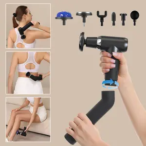 6-Head Massage Gun Deep Tissue Percussion massager,  Length Adjustable massage gun, for Back Shoulders Legs and Foot Pain Relief Quiet Muscle Massage Gun ,knee massager with Red Light Therapy Adjustable Daily Use Gift Relaxing