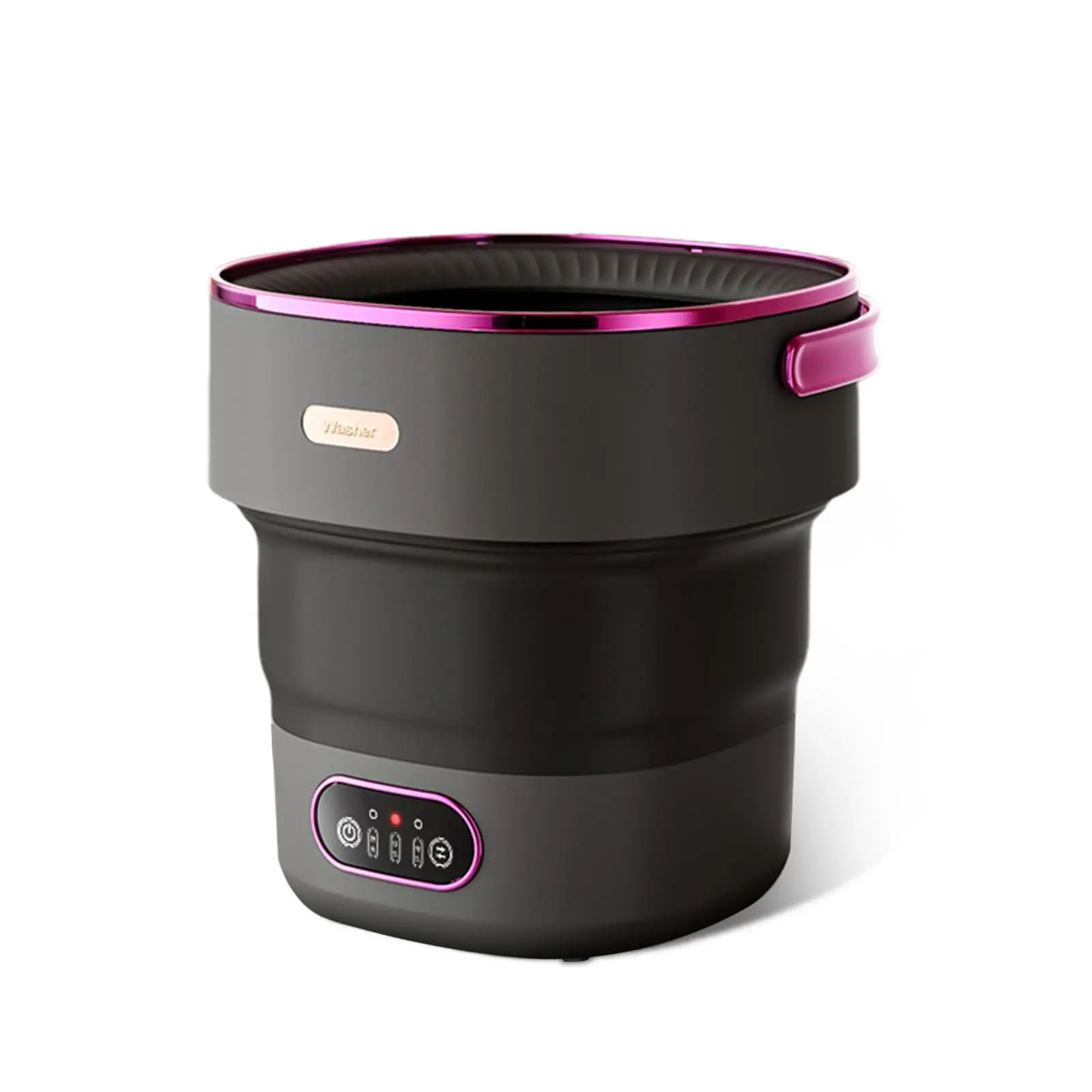 Portable Washing Machine, 13L Foldable Mini Washer with with 4 Modes and Spin Basket Deep Cleaning of Underwear Baby Clothes and Small Clothes for Apartments Dorm RV Travel Hotel Laundry,Black Purple Easy To Operate Folding Design
