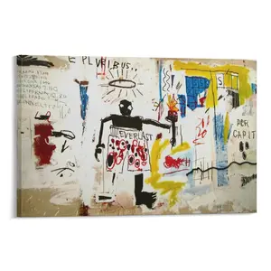Basquiats Per Capita Graffiti Poster Canvas. Wall Art Decor Print. Decorative Painting with Street Style. Ideal for Rooms. Poster Canvas Wall Art For Bedroom Decor Bar Office Room Decor Gift