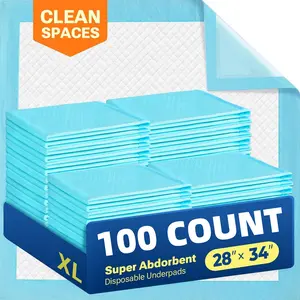 Multi-Use XXL Furniture Protector Pads 28x34, 100 Pack – Heavy Duty Waterproof Dog Pee Pads for Car Travel, Crate Liner & Couch Guard, Super Absorbent Leak Proof Pet Mats