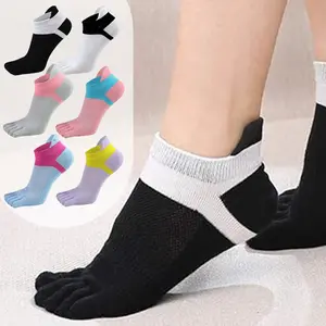 6Pairs Breathable Women’s Toe Separation Socks | Soft, Stretchy, Sweat Absorbent Five-Finger Socks for Sports & Running - Multi-Color,Running Gear,Soft Fabric Socks
