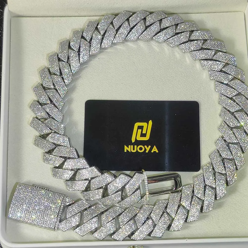 Hip Hop Jewelry High Quality Diamond Necklace 25mm 6 Rows CZ Cuban Link Chain Bling Big Heavy Iced Out Chain Necklace For Men