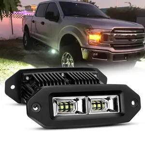 Nilight 2Pcs 40W Flush Mount LED Pods, 40w Power Output Led Car Lights, Flood Off-Road Compatible Work Lights for Jeep Bumper, ATV