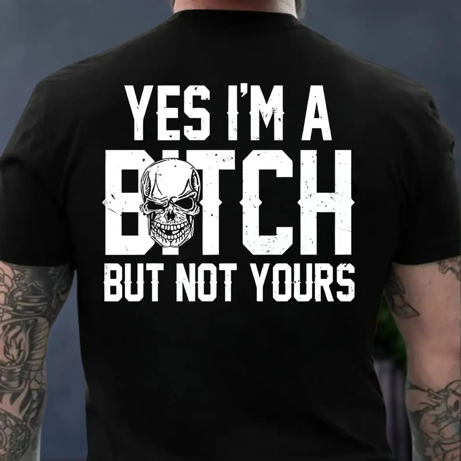 Women's Short-Sleeve Crew Neck Casual  T-Shirt - Seamless Soft Smooth Fabric, Custom Made Solid "Yes I’m a B*tch But Not Yours" Funny Graphic Top