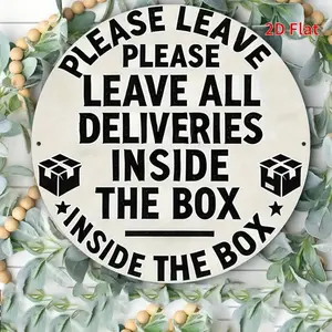 2D Flat Packaging Protection Delivery Sign, Box Label Design with Delivery Icon, Indoor Use, Modern Classic Decorative Style