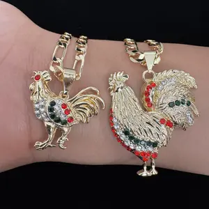 Rooster Necklace 14k Gold Plated Gallo Necklace