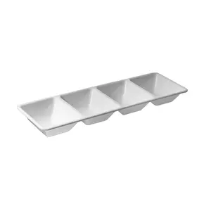 4 Compartment Tray | White