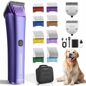 Magsy Professional Dog Grooming Clipper with Replacement Blade, 5-in-1 Adjustable Blade Cordless Pet Grooming Kit 2 Speed Rechargeable Trimmer Hair Shaver with Detachable Metal Guide Combs for Animal Horse